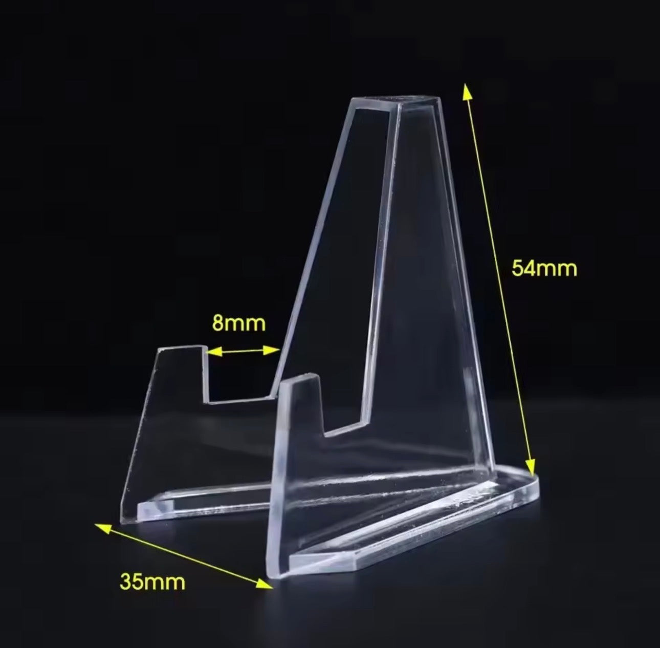 Soporte Acrílico Triangular para Cartas Coleccionables