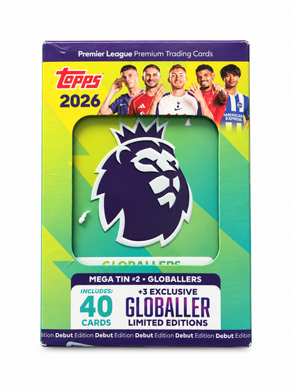 Topps Premier League 2026 Mega Tin #2 Globallers – 40 Cartas + 3 Limited Editions